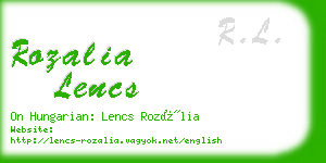 rozalia lencs business card